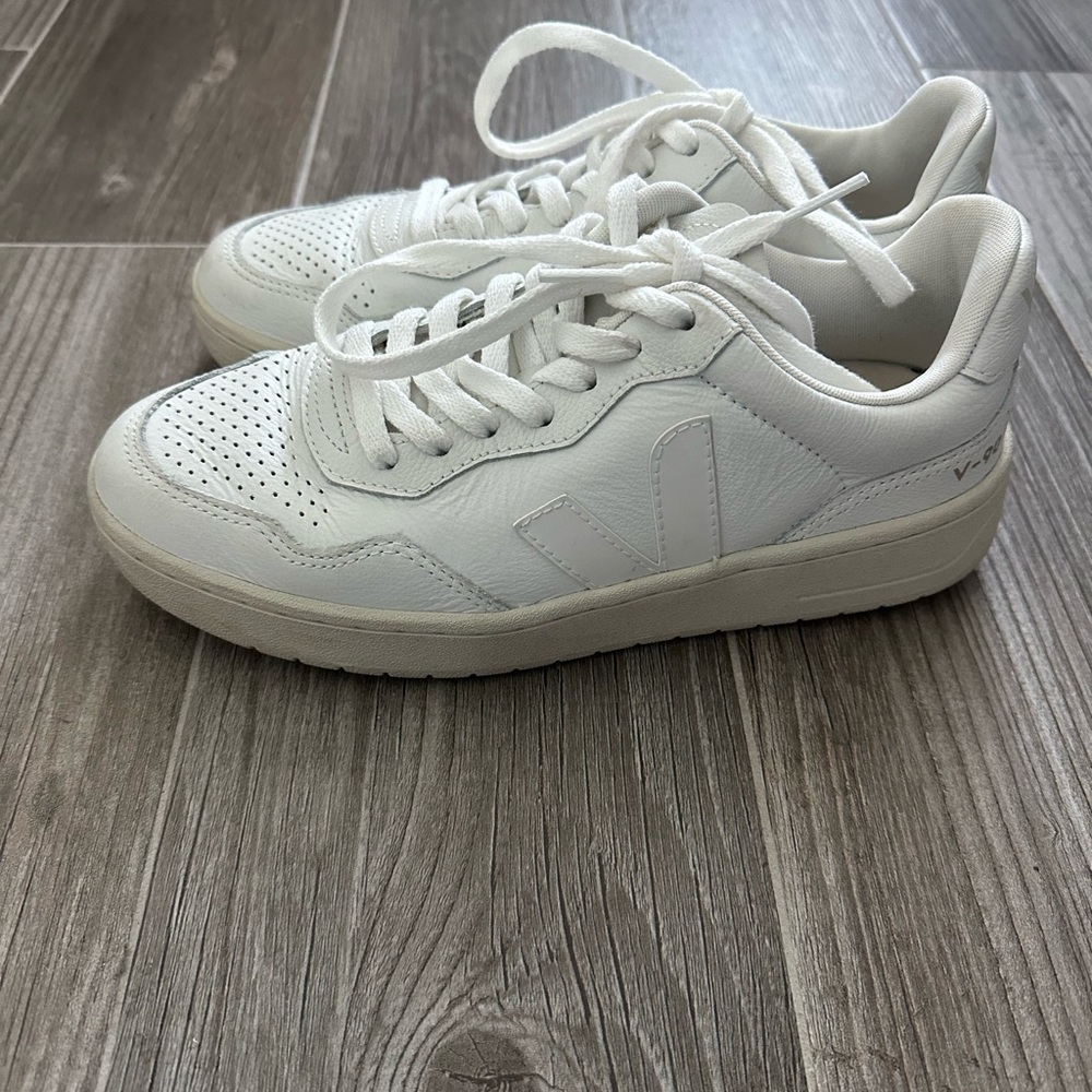 Veja All-White Lace-Up Sneakers